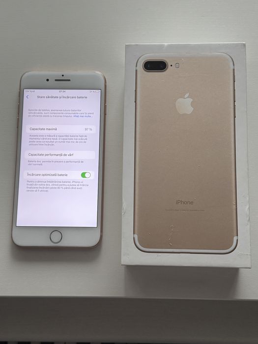 iPhone 8 Plus 64 gb, Gold, impecabi, baterie 97%