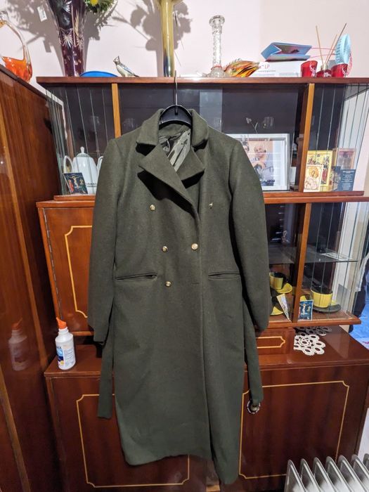 Palton lung verde militar nou nepurtat