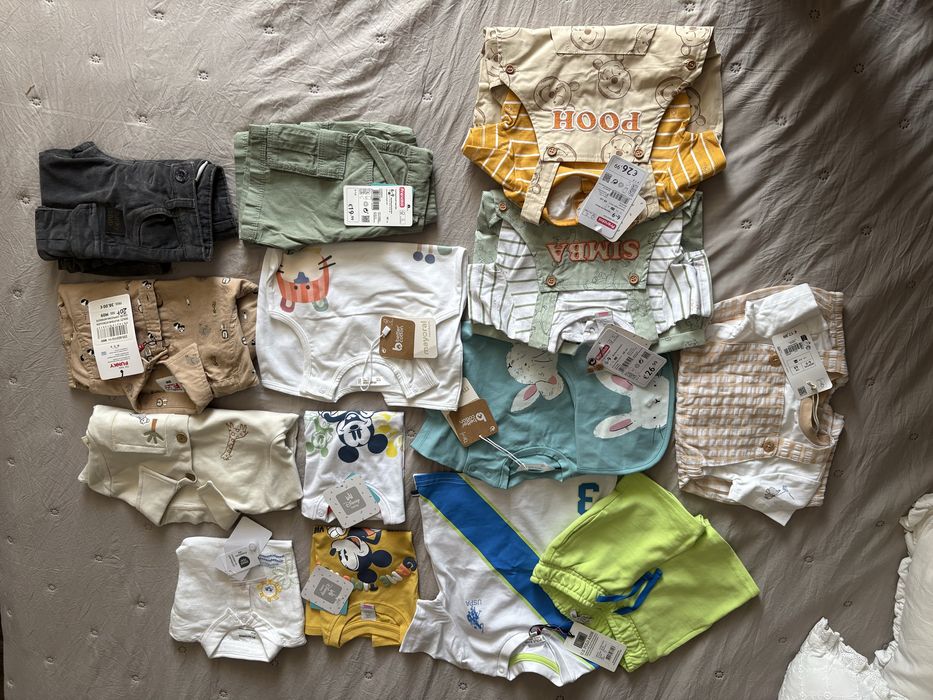 Нови маркови бебешки дрешки, р-р 6-9м и 9-12м, us polo assn, mayroal, disney baby, zara и др