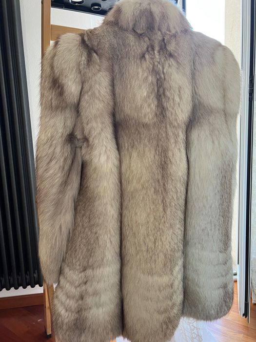 Haină blană de vulpe polară  44/46 tg.