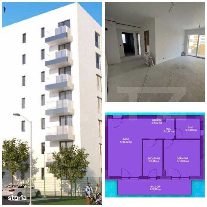 Apartament 2 camere, 66 mp, in ansamblu rezidential, zona Cornitoiu