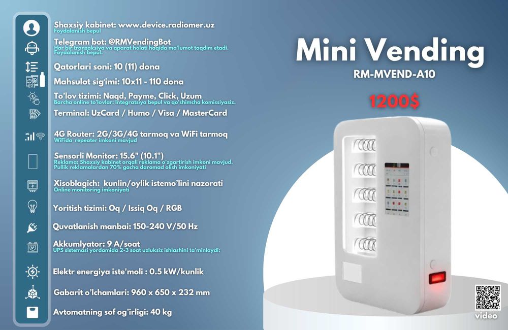 vending sotuv avtomatlari