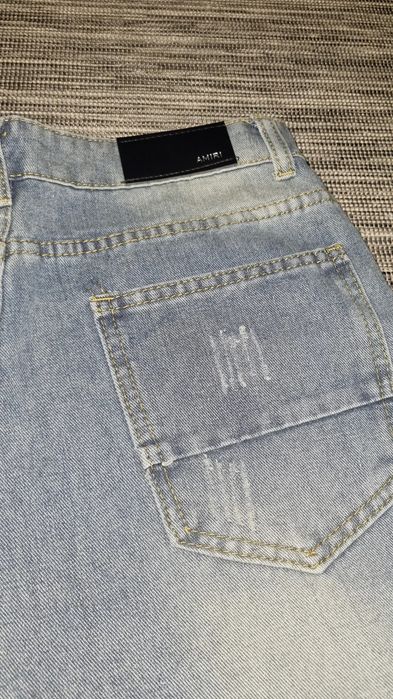 Blugi slim fit albastri cu rhinestones