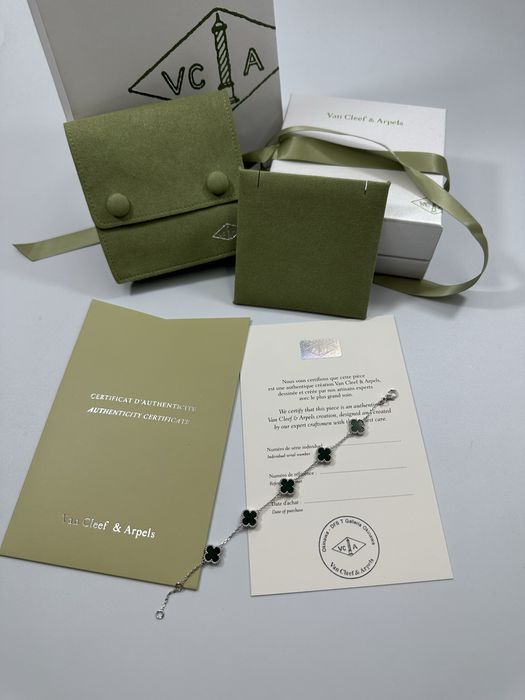 Brățară MINI Van Cleef & Arpels 5 motifs White Gold 750 Malachite