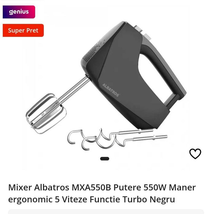 mixer albatros mxa550b putere 550w 5 viteze