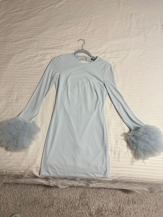 Синя рокля зара размер с