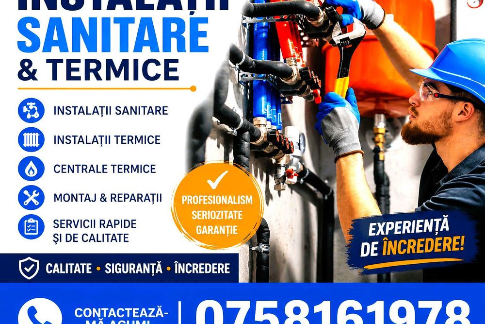 Instalații sanitare urgente NON-STOP Reparații rapide Prețuri bune