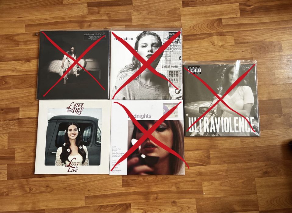 Грамофонни плочи Taylor swift, Lana del rey, Billie eilish