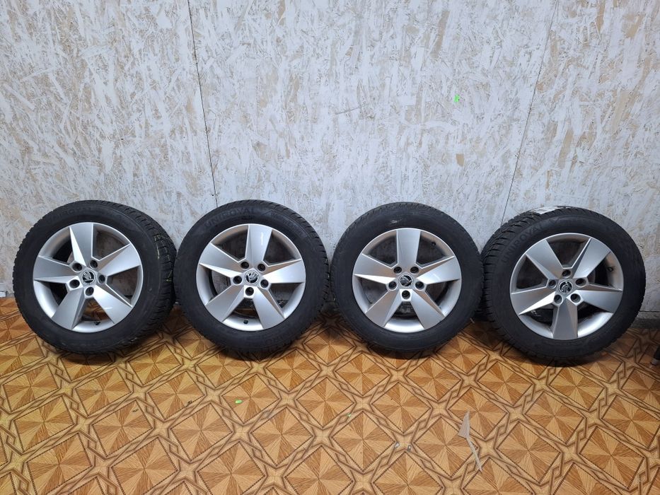 Set jante aliaj 5x112 r16 cu anvelope iarna 205 55 16
