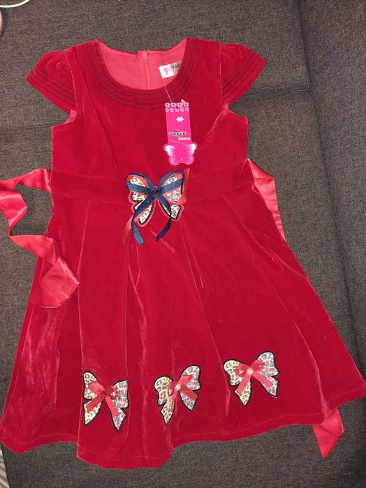 Rochie/rochita rosie catifea Crăciun noua