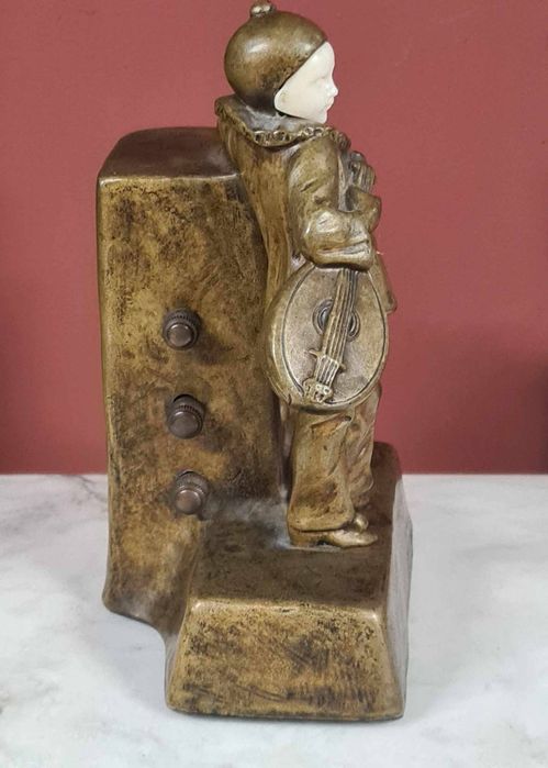 Sculptura din bronz patinat, calendar ajustabil, semnata, Peter