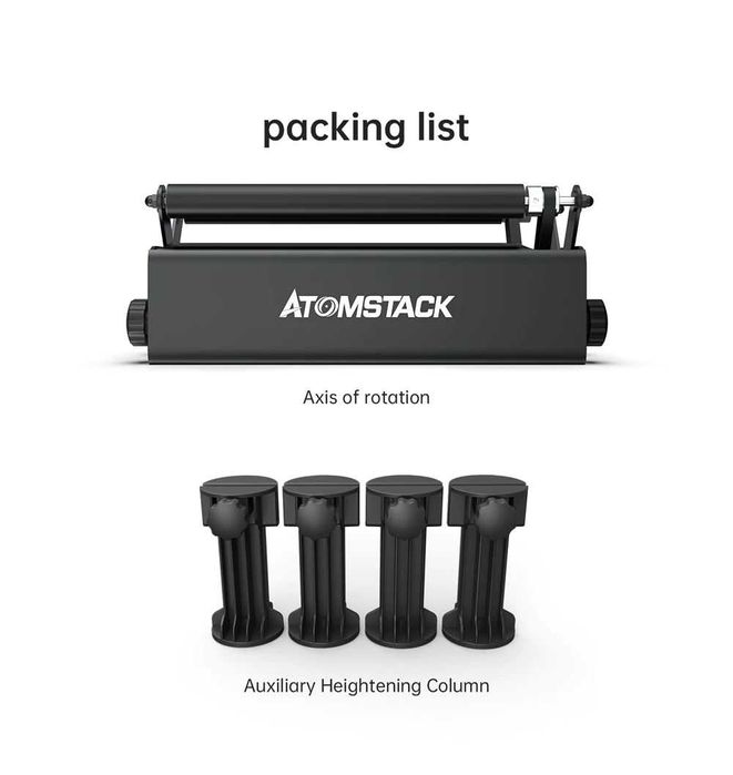 РОЛЕР И С ЧЕЛЮСТИ Rotary Roller ATOMSTACK CNC лазер лазерно гравиране