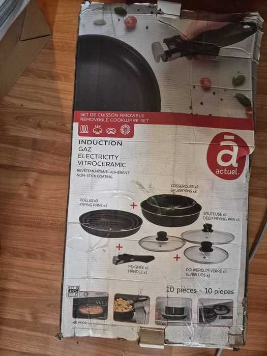 Set de vase de gătit cu mâner detașabil