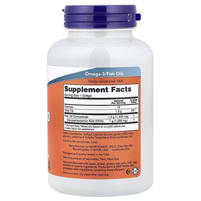 NOW Foods DHA-500 DHA-1000 omega
