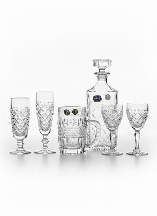 Set 6 Pahare Sampanie Cristal Bohemia