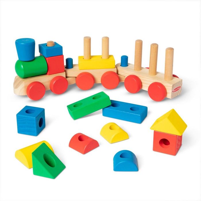 Melissa and Doug: Puzzle cu sunete și Tren cu cuburi