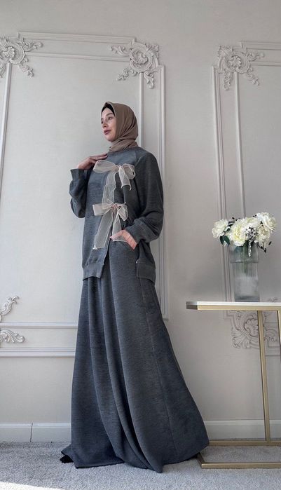 Двойка с широкими брюками теплый