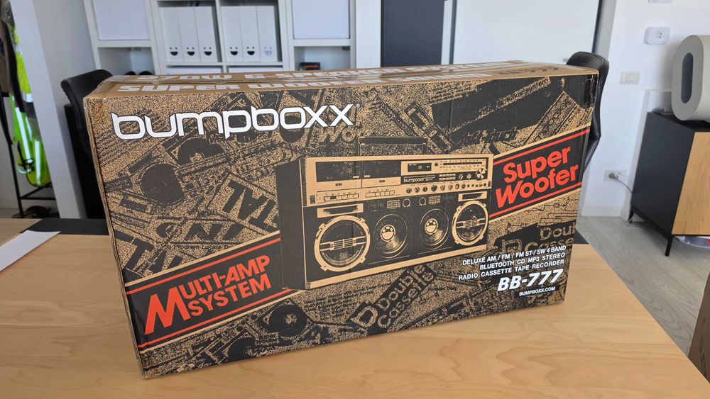 BUMPBOXX BB-777 Dublu radio-casetofon boombox ghetto blaster cu CD, Bluetooth, USB si intrare auxiliara