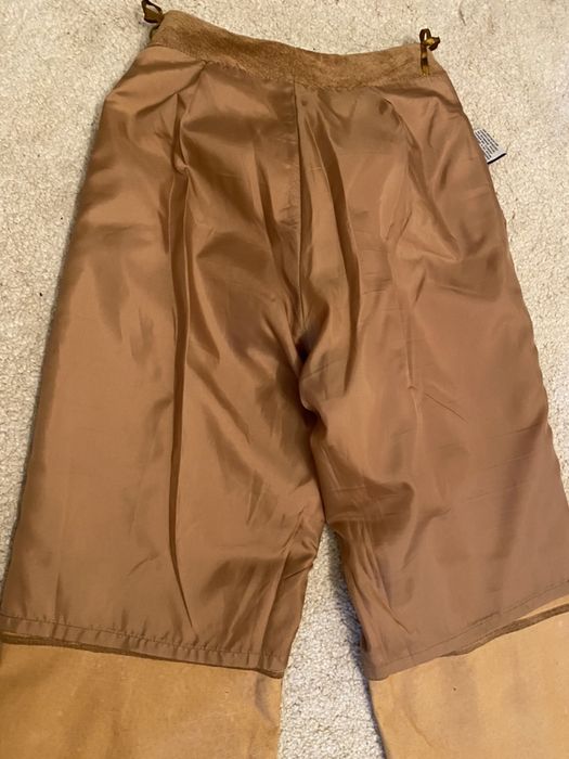 pantaloni-dama-piele naturala/caprioara-marimea M,cul. crem,captusiti