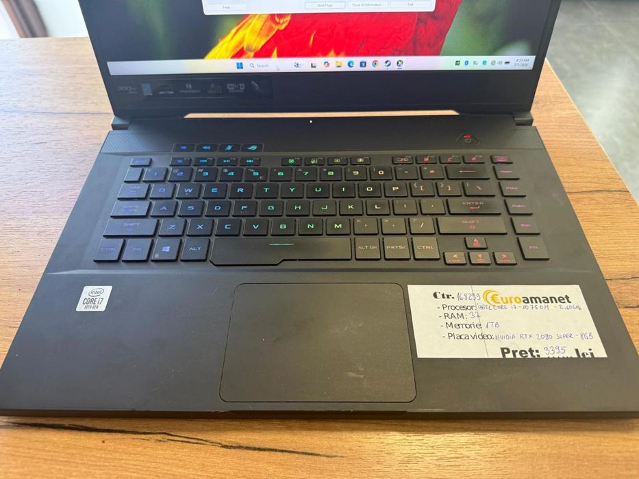 Laptop Asus ROG Zephyrus - Core i7, RTX 2070 Super -A-