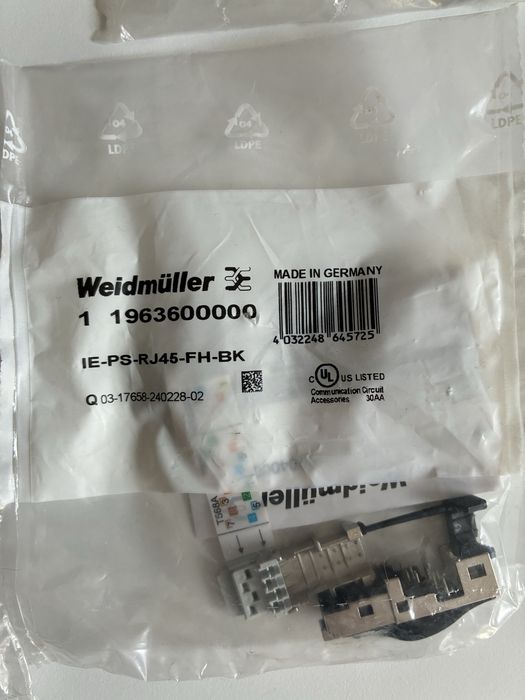 Set 13 conectori RJ45 8 pini, Cat 6a, ecranat, aurit Weidmuller 1963600000