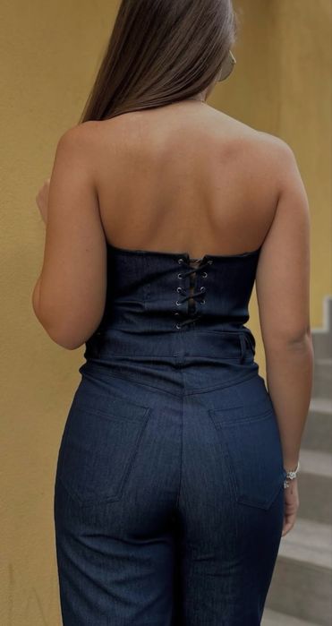 Дамски дънков сет от две части- размер-S M L