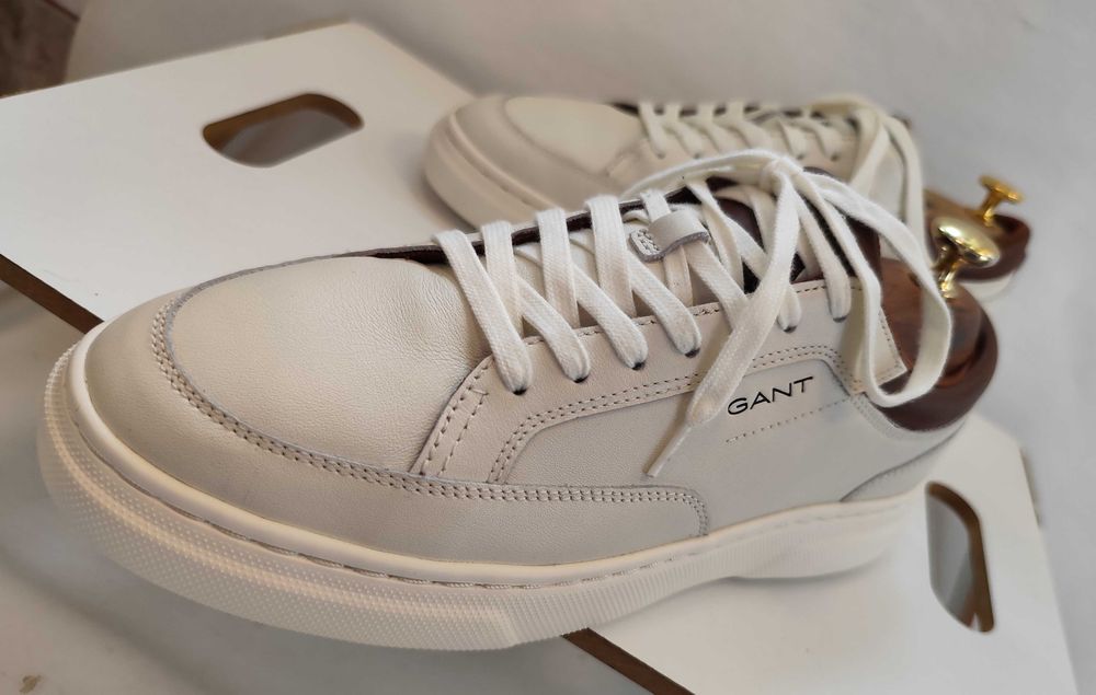 Pantofi sport casual 41 premium GANT NOI piele naturala moale alb
