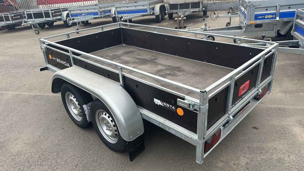Remorca VESTA TRAILERS in Cluj Napoca, Dublu Ax 750 kg, Dim.232(250)*135*40 Cm. Gratuit: roata susitinere, Civ RAR si Numar Provizoriu