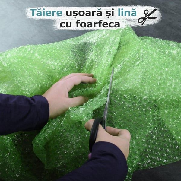 Folie cu bule de aer mici 10 mp, DEPOX®, verde