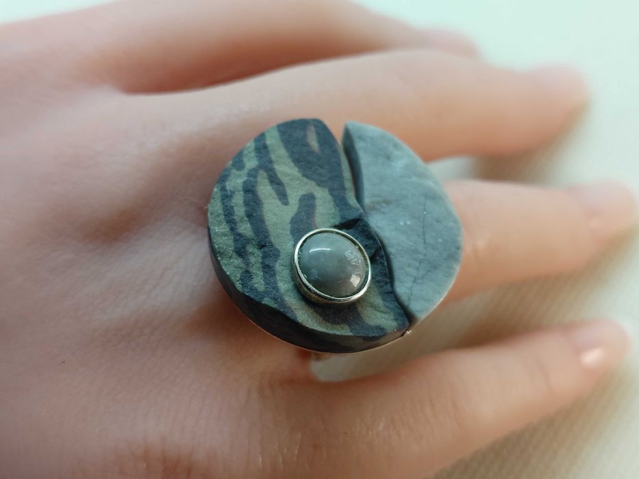 Inel argint (testat) cu jasp și agată