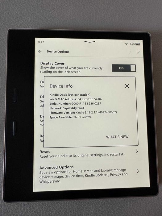 Kindle Oasis 9th gen 32GB WIFI + husă originală