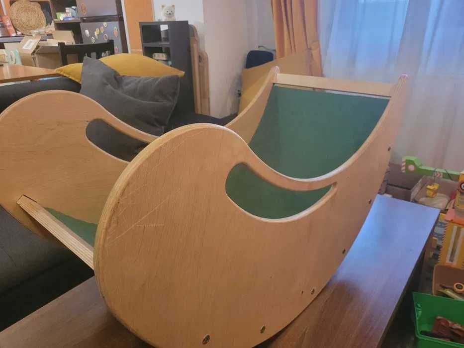 Rocker / Leagăn Montessori 2 în 1 Leea Toys din lemn – stare bună