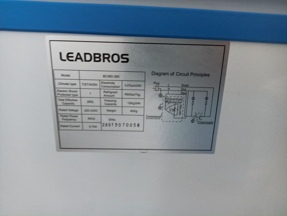 Морозильная камера, ларь, Leadbros BCBD-280л