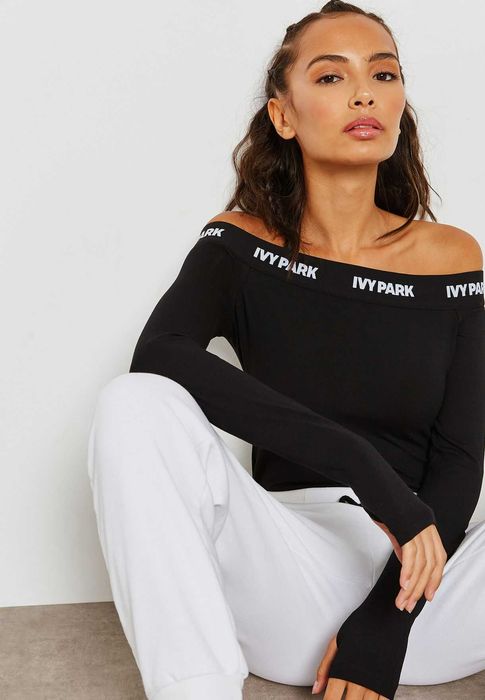 Ivy Park Logo Stripe Long Sleeve Bodysuit дамско боди - М