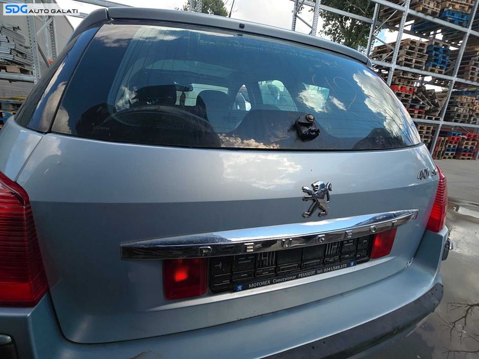 Haion Hayon Portbagaj Dezechipat cu Luneta Geam Sticla Peugeot 407 SW Break Combi 2004 - 2010 Culoare Albastru Azuriu EYL (imperfectiuni) [Q7832]