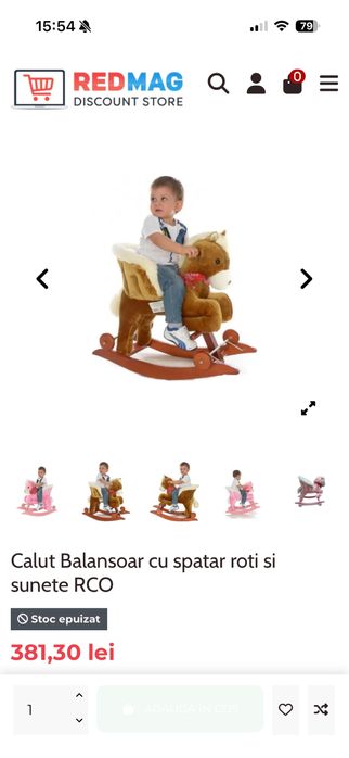 Calut Balansoar cu spatar roti si sunete RCO