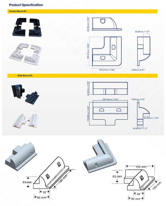 Монтажни елементи за соларен панел, за кемпер, каравана или лодка