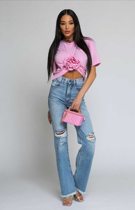 Тениска с роза Nikole collection размер Хс