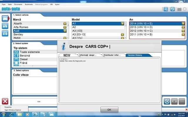Interfata Diagnoza Tester AU TCS CDP+ 2021/2022 Romana + Bluetooth