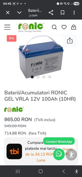 Pentru Rulote/Autorulote-  controler  solar,regulator solar Shaudt,bat