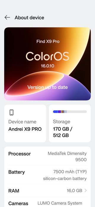 OPPO Find X9 Pro 512GB | 16GB RAM | Versiune UE | Titanium | Baterie 100% + Husa Kevlar