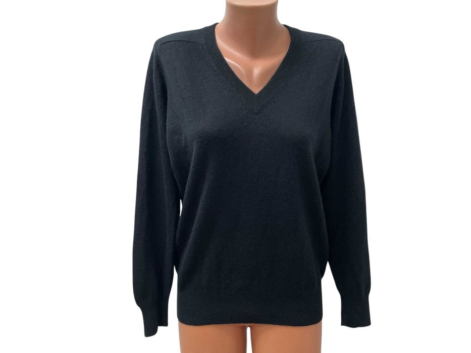 Дамски кашмирен пуловер L / XL 100% КАШМИР черен