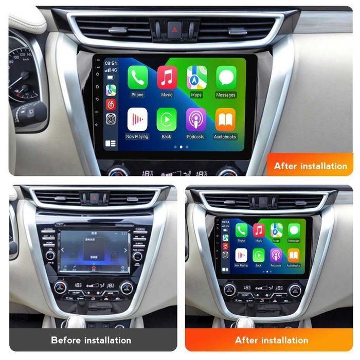 Navigatie Android 14 Nissan Murano 2014-2020 1/8 Waze CarPlay + Camera