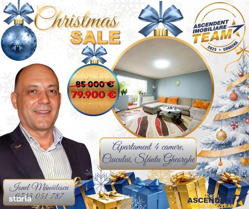 LIVE! Camin decomandat,4 camere,2 bai, conditii apreciabile,Ciucului,S