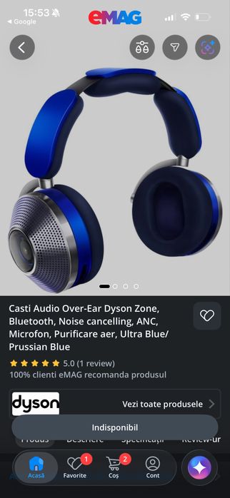 Casti Dyson cu purificator de aer