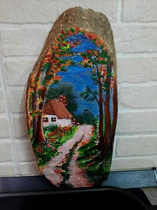 Pictură pe lemn ...