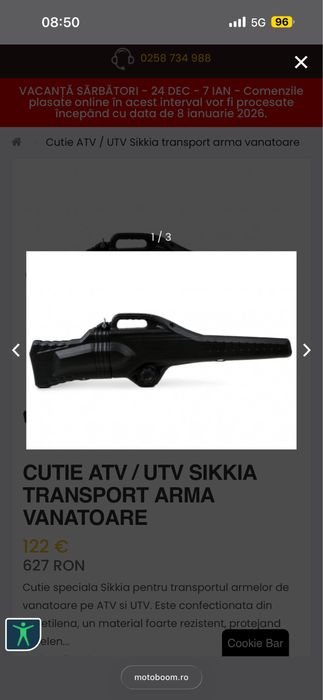 Cutie transport arma pentru atv