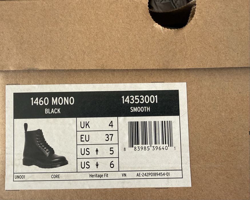 Dr. Martens 1460 Mono ОРИГИНАЛНИ дамски кубинки - 37/23,5см