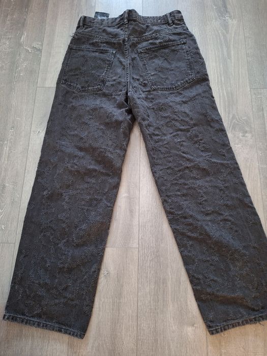 blugi zara baggy negrii cu rupturi