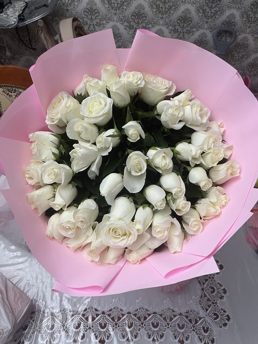 51 шт белые роза